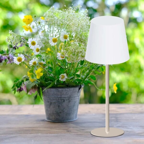 Lampă de masă LED RGB tactilă, reglabilă LUCIA LED/2W/5V 3600 mAh IP44 bej