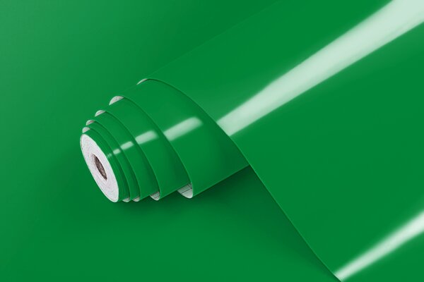 Folie autocolantă verde lucios - lățime 45 cm