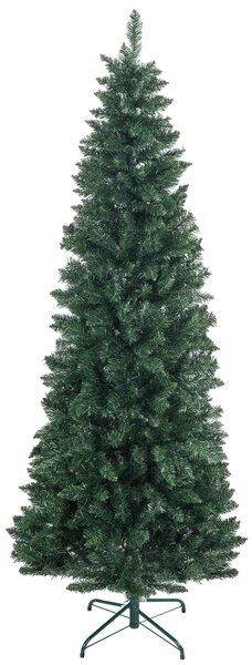 HOMCOM Brad Artificial de Crăciun cu 687 Ramuri, Brad de Crăciun Înalt și Îngust cu Bază Pliabilă, Ø75x210 cm, Verde | Aosom Romania