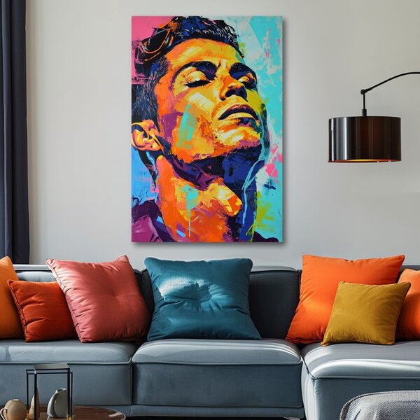 Tablou de perete CRISTIANO RONALDO - Energia câștigătorului | finisată de mâna artistului - 60x90 cm