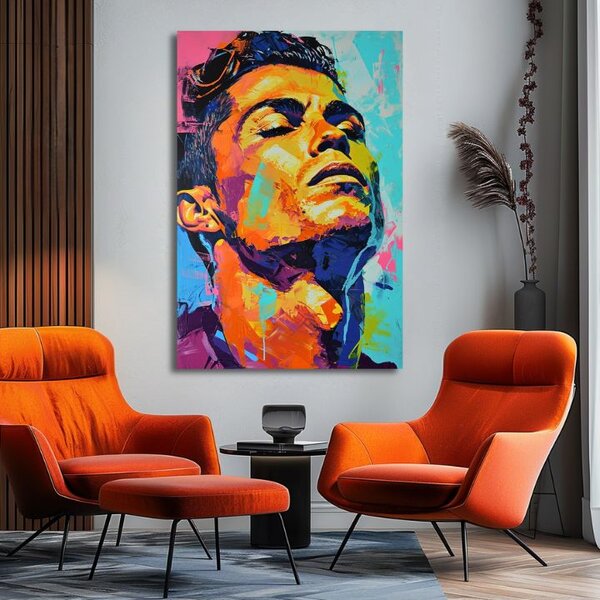 Tablou de perete CRISTIANO RONALDO - Energia câștigătorului | finisată de mâna artistului - 60x90 cm