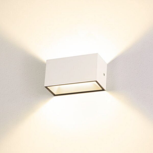 SLV Sitra LED lumina de perete în aer liber sus/jos 20cm alb, Alb, Metal, Modern