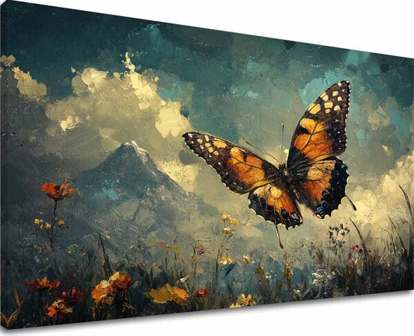 Tablou de perete de fluture - zbor deasupra norilor - 40x60 cm
