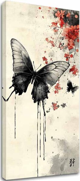 Tablou de perete de fluture - minimalism japonez - 50x100 cm