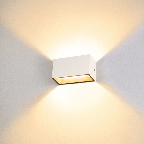 SLV Sitra LED lumina de perete în aer liber sus/jos 20cm alb, Alb, Metal, Modern