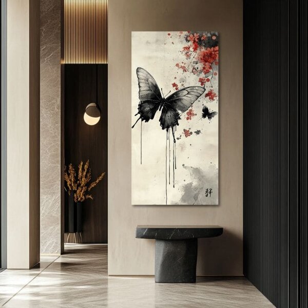 Tablou de perete de fluture - minimalism japonez - 50x100 cm