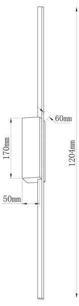 Aplica de perete LED AISHA, 20 W, 230 V, 4000 K, 120 cm, auriu