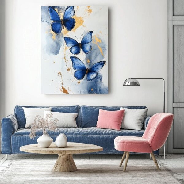 Tablou de perete de fluturi - Marmura eleganță - 40x60 cm