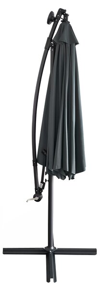 KONDELA Umbrelă de soare de grădină LED, gri, 3 m, LINDAN