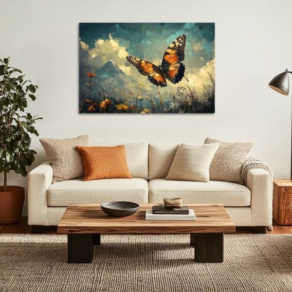 Tablou de perete de fluture - zbor deasupra norilor - 40x60 cm