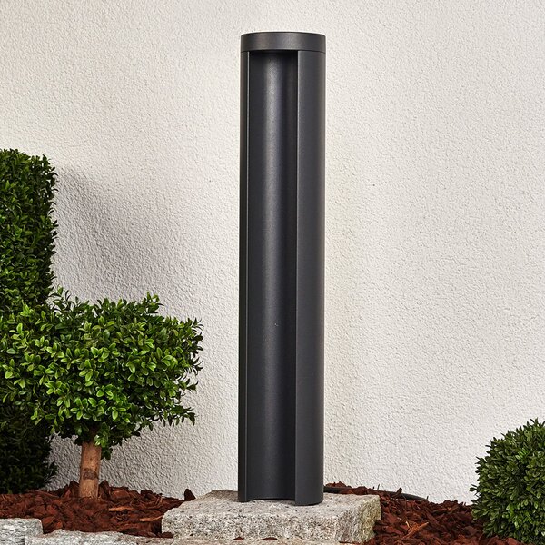 Lucande bornă luminoasă LED Jaron, 65 cm, antracit, IP54, Gri, Metal, Modern