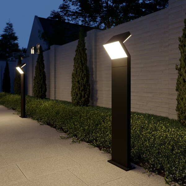 Arcchio bornă luminoasă LED Havin, antracit, metal, 100cm, Negru, Metal, Modern