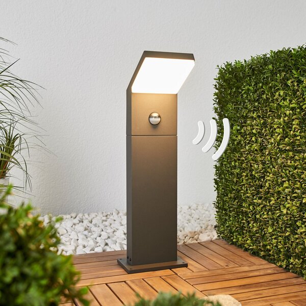 Arcchio Bornă luminoasă LED Yolena, senzor, 60 cm, antracit, Negru, Metal, Modern