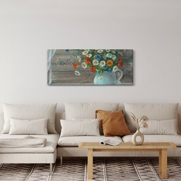 Tablou - Pictură în ulei, flori de câmp (120x50 cm)