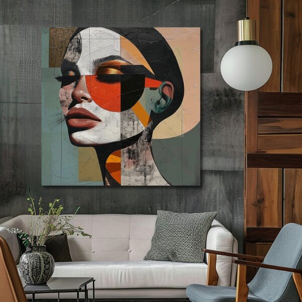 Tablou de perete elegantă a unei femei Armonie de forme - 60x60 cm