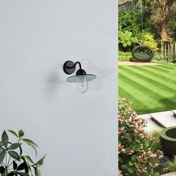 Lindby lampă de perete pentru exterior Filip, maro ruginiu, 30 cm, E27, IP44, reglabil, Maro / Rugină, Metal, Modern