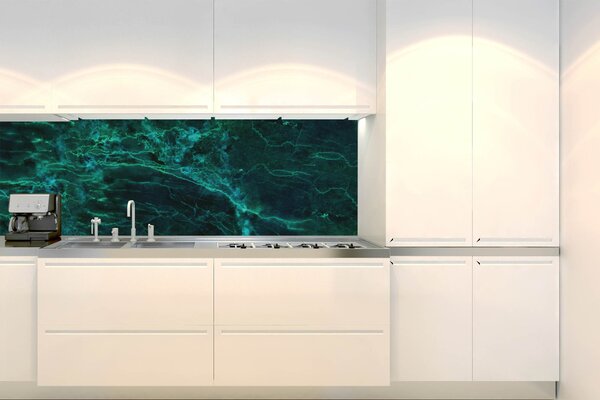 Fototapet pentru bucătărie - textură de marmură verde închis 180 x 60 cm