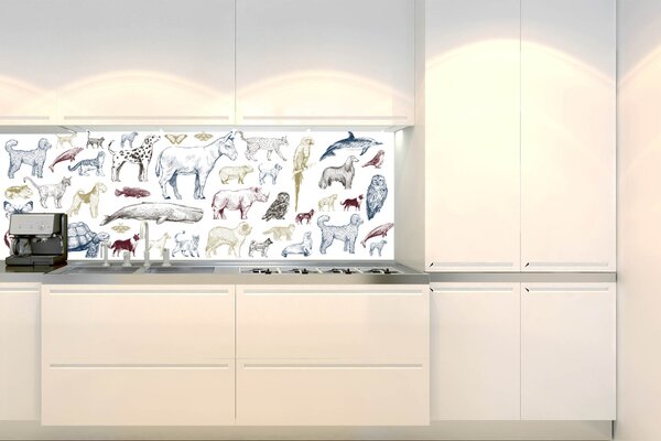 Fototapet pentru bucătărie - colecție de animale 180 x 60 cm