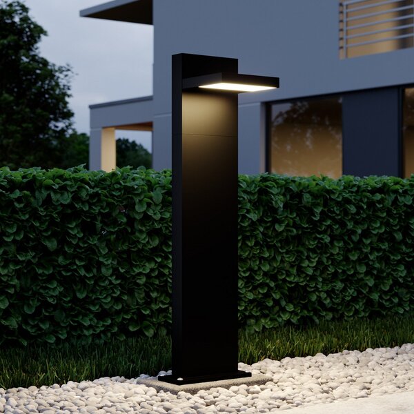 Lucande Lampă LED stâlpișor Silvan, 65 cm, antracit, metal, Negru, Aluminiu, Modern
