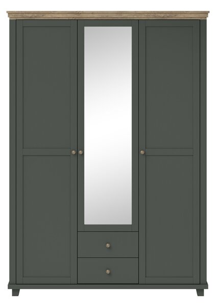 Dulap de haine cu oglindă Elvina S Typ 19 (verde + stejar lefkas). Promo -12%. 1031003
