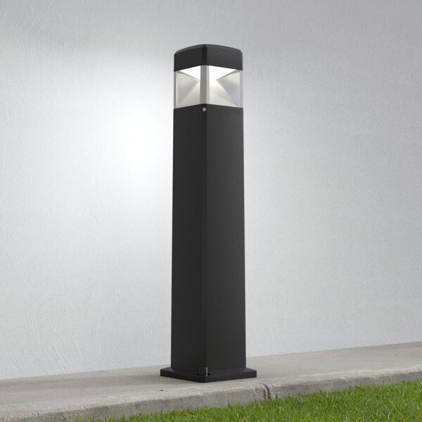 Fumagalli Lampă LED de trotuar Elisa 800 negru clar, 10W CCT, Negru, Plastic, Modern