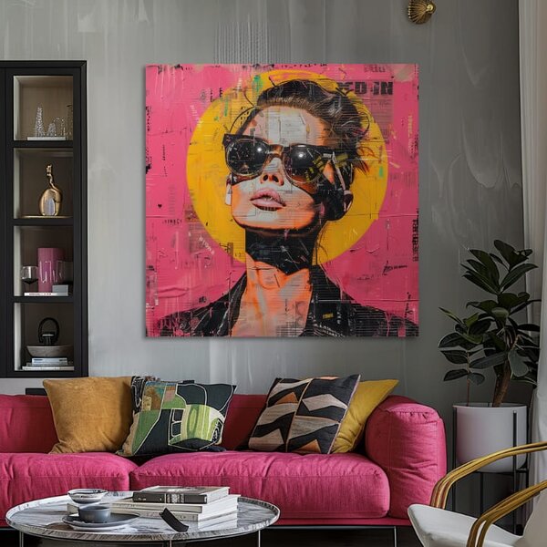 Tablou de perete elegantă a unei femei Influencer - 60x60 cm