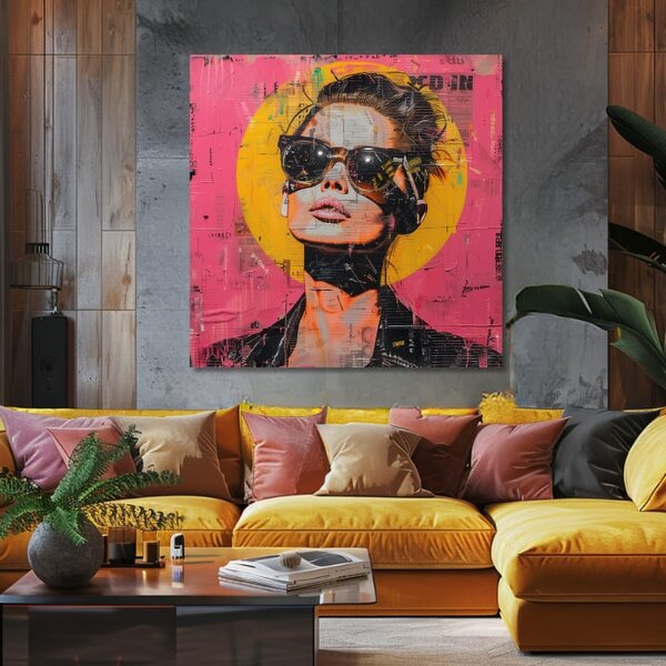 Tablou de perete elegantă a unei femei Influencer - 60x60 cm