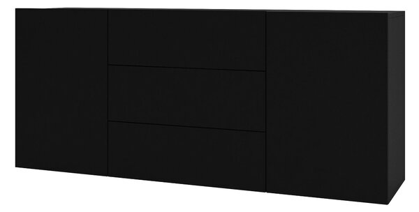 Comodă Avernic Typ 26 (onyx negru + stejar wotan). Promo -12%. 1042066