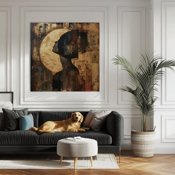 Tablou de perete elegantă a unei femei Reflecția lunii - 60x60 cm