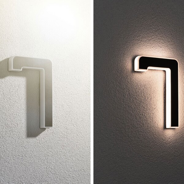 Paulmann număr LED solar de casă 7, Negru, Plastic, Modern