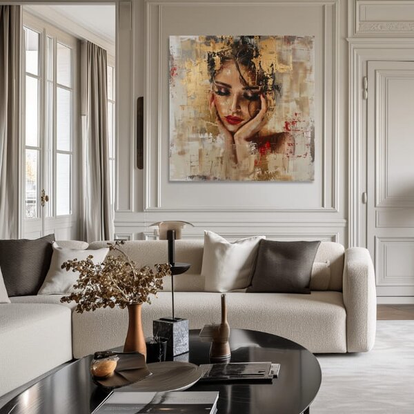 Tablou de perete elegantă a unei femei The Graceful Muse - 60x60 cm