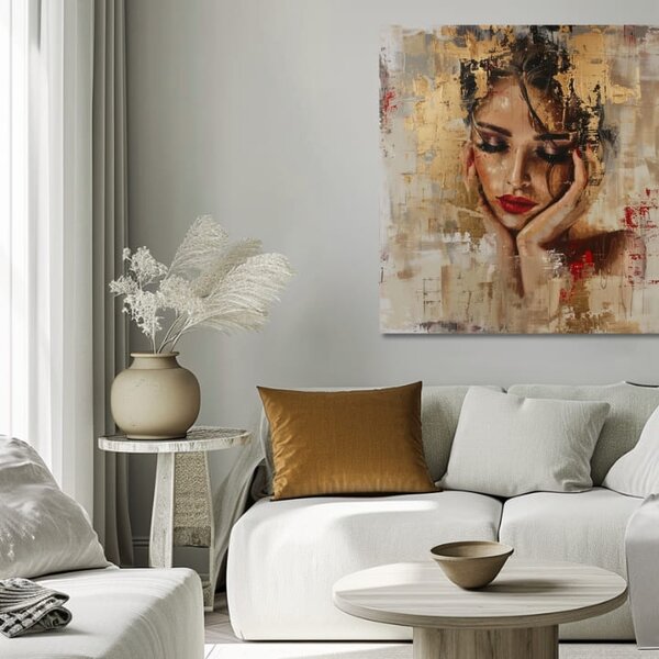 Tablou de perete elegantă a unei femei The Graceful Muse - 60x60 cm
