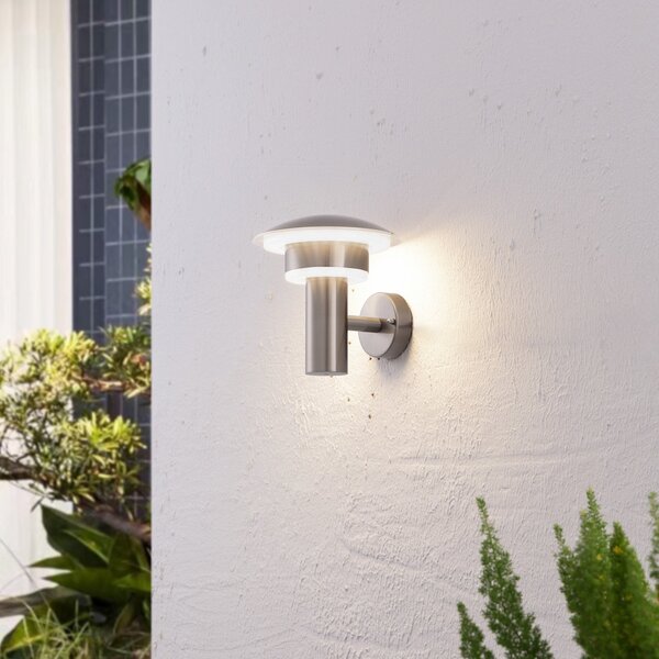 Lindby LED-aparat de iluminat exterior Lillie, înălțime 19 cm, oțel inoxidabil, Metalic, Metal, Modern