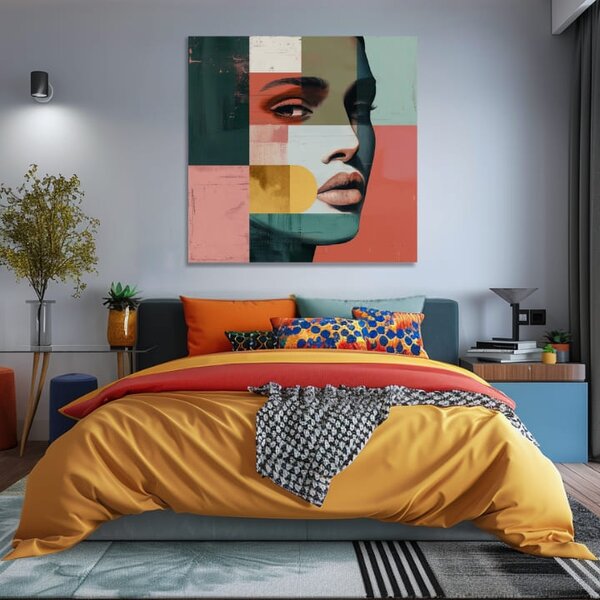 Tablou de perete elegantă a viziunii unei femei asupra lumii - 60x60 cm