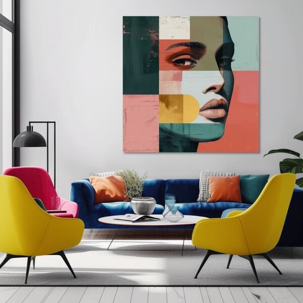 Tablou de perete elegantă a viziunii unei femei asupra lumii - 60x60 cm