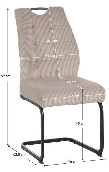 KONDELA Scaun pentru sufragerie, maro-gri Taupe/neagră, KELMA
