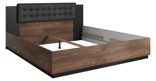Pat matrimonial 160 cm Signat Typ 31 (negru + stejar flagstaff + cupru nitka). Promo -20%. 1042103