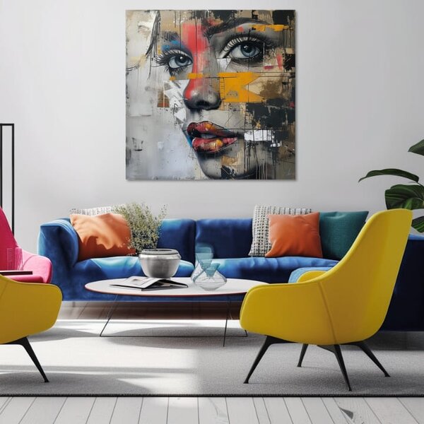 Tablou de perete elegantă a unei femei Vizită din viitor - 60x60 cm