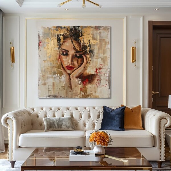 Tablou de perete elegantă a unei femei The Graceful Muse - 60x60 cm