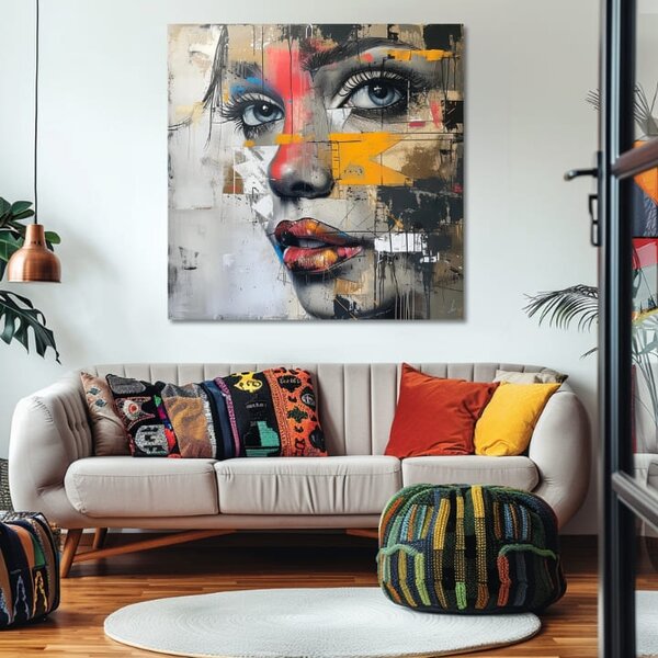 Tablou de perete elegantă a unei femei Vizită din viitor - 60x60 cm