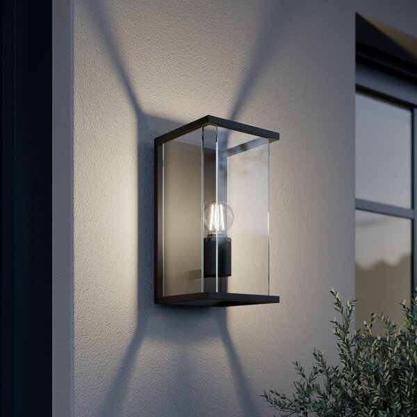 Lucande lumina de perete în aer liber Annalea, 30 cm, 1 bec, IP54, reglabil, Negru, Metal, Modern