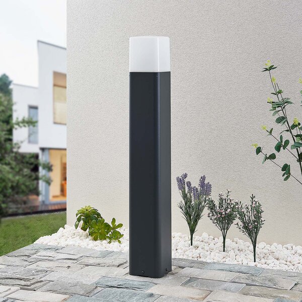 Lucande Obuna bornă luminoasă, înălțime 80 cm, reglabil, Negru, Metal, Modern