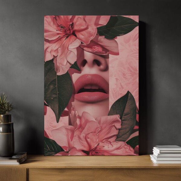 Tablou de perete FLORAL LIPS | Pânză italiană - 60x90 cm