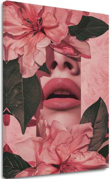 Tablou de perete FLORAL LIPS | Pânză italiană - 60x90 cm
