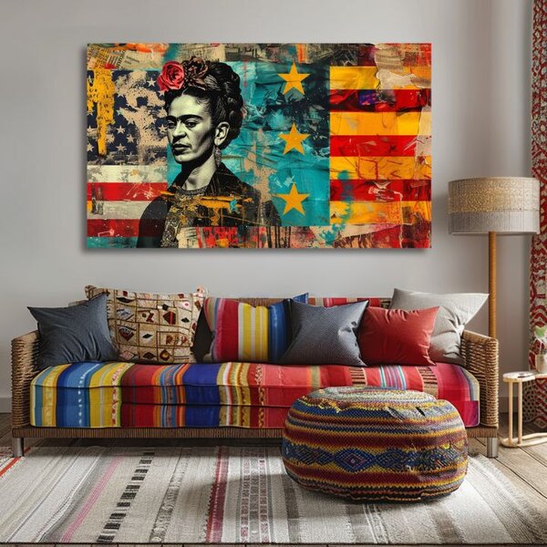 Tablou de perete FRIDA KAHLO - Referință culturală | finisată de mâna artistului - 90x60 cm