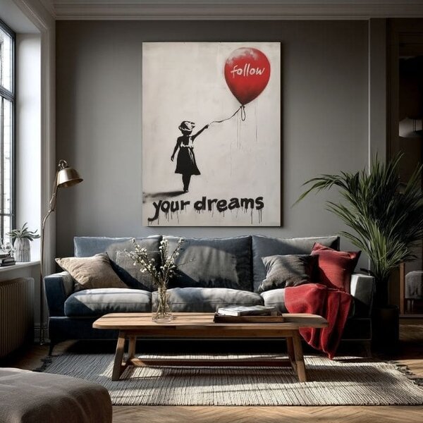 Tablou de perete FOLLOW YOUR DREAMS | Pânză italiană - 40x50 cm