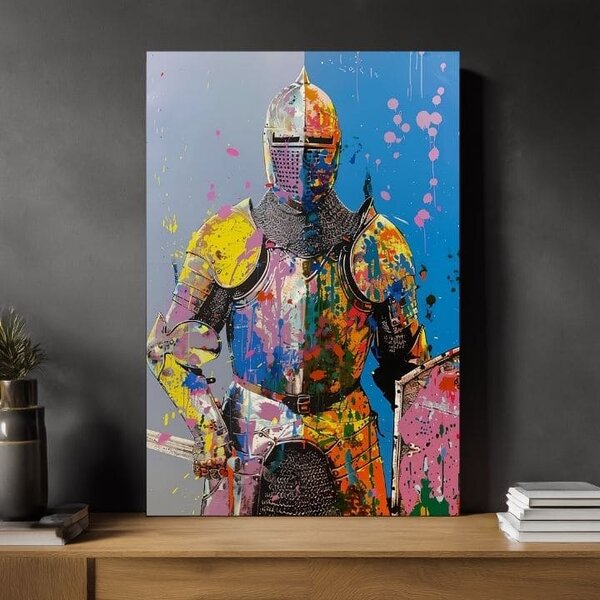 Tablou de perete GRAFFITI KNIGHT | Pânză italiană - 60x90 cm