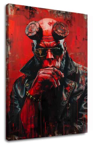 Tablou de perete HELLBOY: Infernal Warrior | finisată de mâna artistului - 60x90 cm