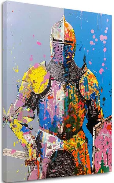 Tablou de perete GRAFFITI KNIGHT | Pânză italiană - 60x90 cm
