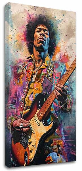 Tablou de perete JIMI HENDRIX - Tonuri de foc | finisată de mâna artistului - 50x100 cm